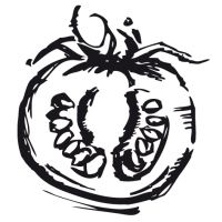 Tomate halb